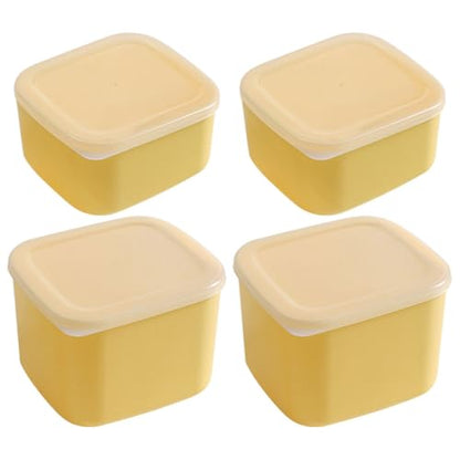 Beaupretty Cheese Storage Boxes Set 4pcs (2 Large + 2 Small) Covered Cheese Keeper Containers for Refrigerator Kitchen Supplies Multi-function Garlic Ginger Storage
