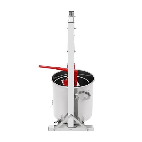 Fruit Wine Press,Stainless Steel Hydraulic Fruit Press Machine,Heavy-duty Cross-beam Stainless Steel Wine Maker with T-Handle for Outdoor, Kitchen (22L/5.81gal Silver) - color: 22L/5.81gal Silver