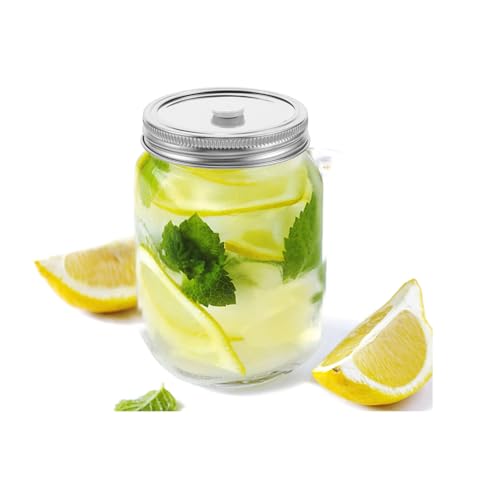 VOSAREA 2pcs 70mm Regular Mouth Mason Jar Vacuum Sealer Lids Set Food Grade Stainless Steel Airtight Preservation Caps for Canning and Food Storage