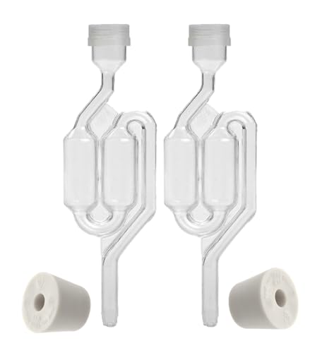 Home Brew Ohio Twin Bubble Airlock with 6.5 Rubber Stopper (Set of 2)