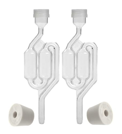Home Brew Ohio Twin Bubble Airlock with 6.5 Rubber Stopper (Set of 2)