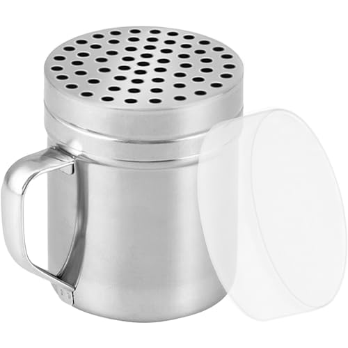 CUSINIUM 10oz Metal Parmesan Cheese Shaker with Large Holes - With Handle - Chili Flakes Dispensers - Pizza Shaker | Style: Coarse - size: 10 Oz