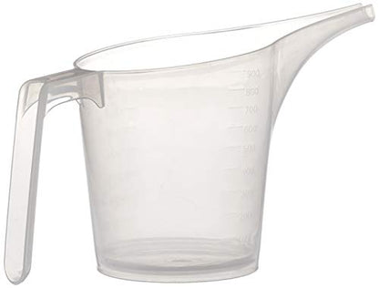 Fox Run Easy Pour Measuring Cup with Funnel Spout, 3.5, Clear Plastic | Mess Free Pouring | 3.5 Cup Capacity Measuring Cup With Long Spout | Easily Dispense Batter | Great For Watering Plants