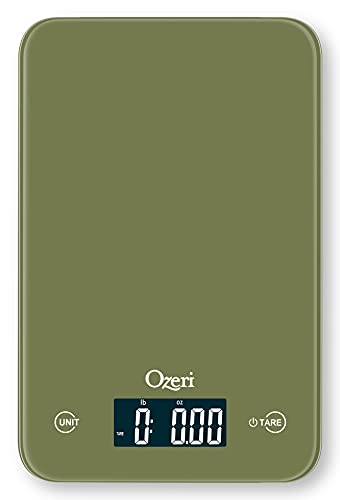 Ozeri Touch Professional Digital Kitchen Scale (12 lbs Edition) in Tempered Glass - color: Calla Green