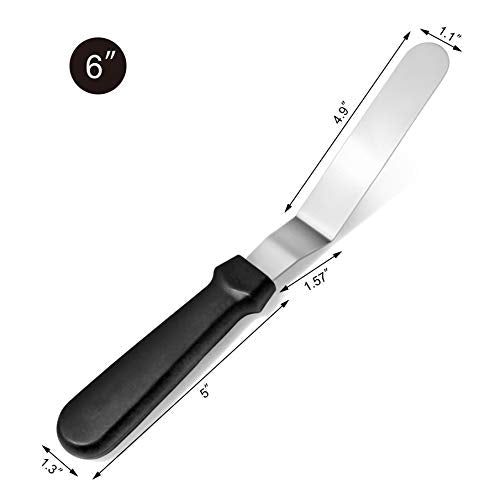 New Star Foodservice Angled Icing Spatula, 6 Inch Blade, 11 Inch Overall, Bakery-Grade Stainless Steel Cake Decorating Spatula for Frosting and Baking - size: 6-Inch Angled
