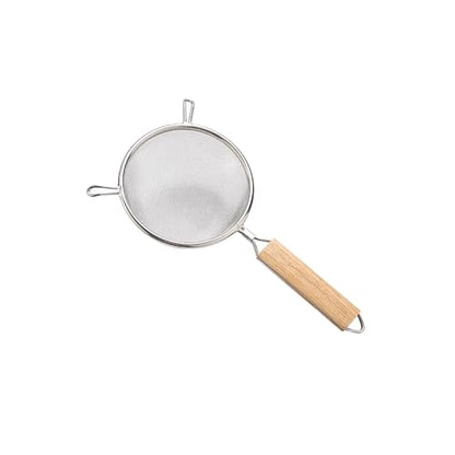 Strainer with Single Fine Mesh, 5-Inch Diameter, Mini, Stainless Steel, Tan,Silver - size: XS Double-handled