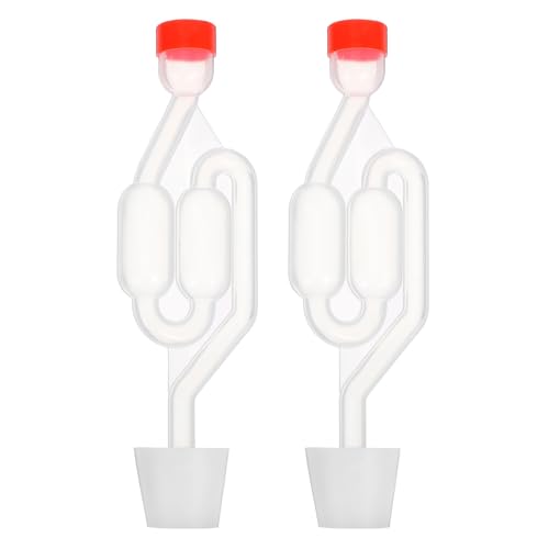 OUNONA Bubble Airlocks to Monitor Fermentation Process and Prevent Gas Backflow 2 Sets S-shaped Silicone and Pp Fermentation Accessories for Home Brewing and Wine Making for Beer