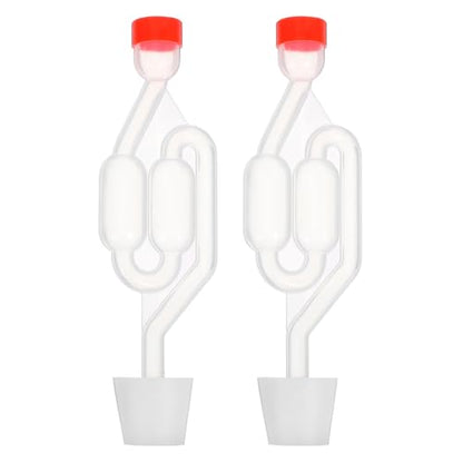 Garneck 2 Sets S-shaped Bubble Airlocks with #6 Silicone Stoppers for Wine and Beer Fermentation, Home Brewing and Pickling, Prevent Gas Backflow and Monitor Fermentation Process