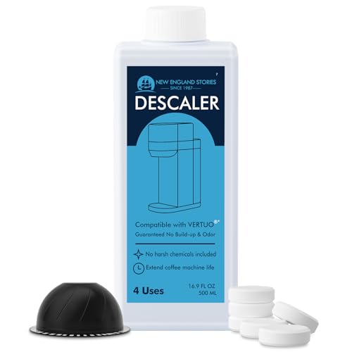 (12 Months Supply) Descaling Kit Compatible with Nespresso Vertuo, Odorless Coffee Brewer Machine Descaler Set, Liquid Descaling Solution for Nespresso, Includes Reusable Pod and 12 Cleaning Tablets - style: Descaling Kit for Nespresso Vertuo