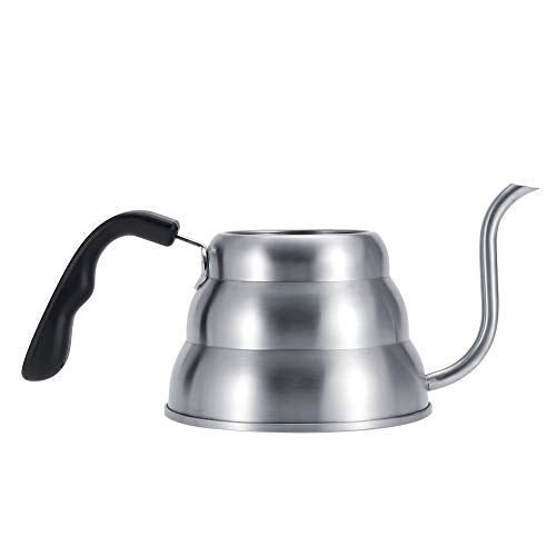 Stainless Steel Coffee Kettle with Gooseneck Spout Built in Thermometer Accuracy Pouring for Perfect Brew(1L-Silver) - size: 1L