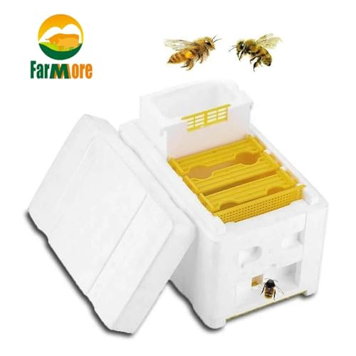 Nuc Box for Bees Queen Bee Breeding Box Bee Rearing Mating Box Foam Beehive Pollination Box Beekeeping Tools Breeding Case Beekeeping Equipment