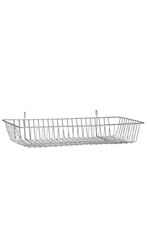SSWBasics Mini Chrome Wire Grid Basket - Sleek and Functional Grid Wall Accessory for Optimal Organization - Premium Gridwall Accessories - Durable Gridwall Baskets for Efficient Storage Solutions -
