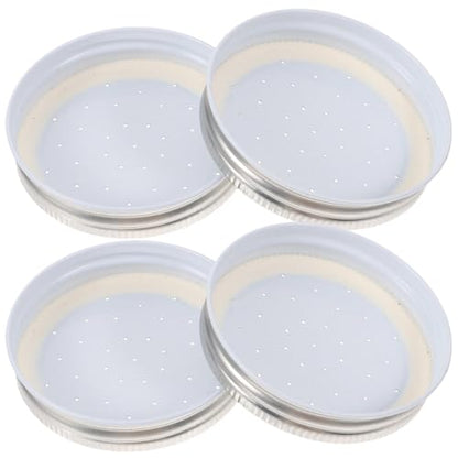 LIOOBO Front Entrance Bee Feeder Lid: Perforated Lids for Bee Hive Entrance Feeder, Bees Water or Sugar Syrup Jar Lids