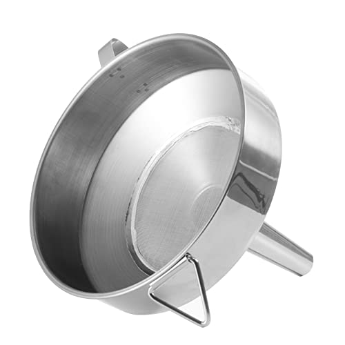 7 inch Stainless Steel Funnel with 120 Mesh Welded Filter Screen for Transferring Liquid, Oil, Powder, Resin