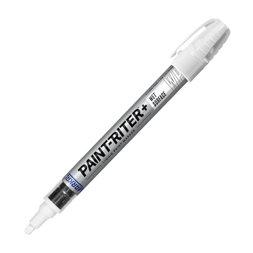 Markal 96930 Paint-Riter+ Wet Surface Liquid Paint Marker, Versatile Surface Compatibility, Bold Mark Size 1.8", White - color: White