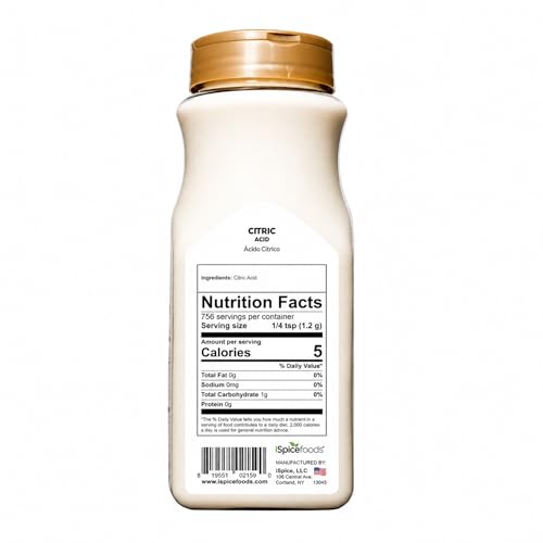 iSpice | Citric Acid | 32 oz | Bulk Size | Gourmet Spice | Kosher - size: 31.99 Ounce (Pack of 1)