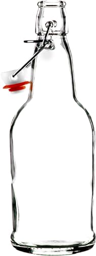 Easy Cap Beer Bottles - Kombucha Bottles - 16 oz. - Clear flip top 6 pack - EZ Cap Original Cherry Blossom Hardware