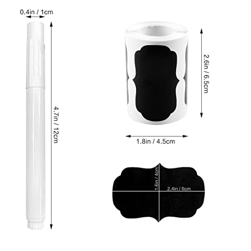 MUWOOB Chalkboard Labels, 120 Pcs Black Reusable Waterproof Labels Stickers with 2 White Chalk Markers, Kitchen Pantry Sticker Labels for Containers, Mason Jars, Condiments, Food Storage (Strange) - style: Irregular