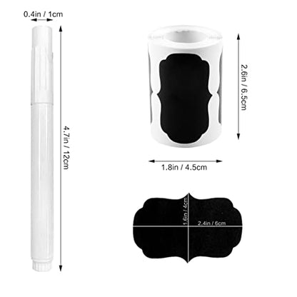 MUWOOB Chalkboard Labels, 120 Pcs Black Reusable Waterproof Labels Stickers with 2 White Chalk Markers, Kitchen Pantry Sticker Labels for Containers, Mason Jars, Condiments, Food Storage (Strange) - style: Irregular