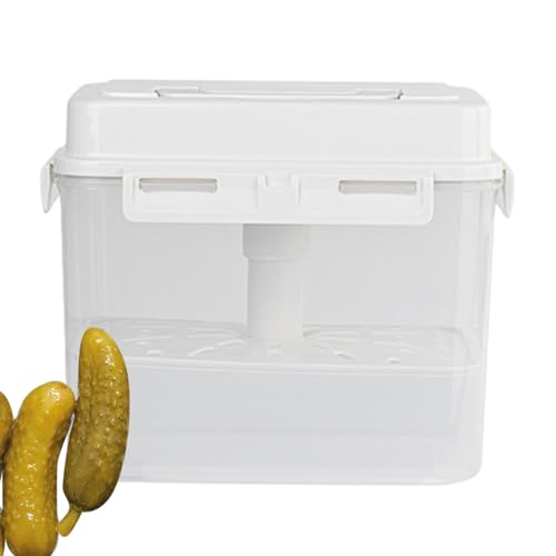 Kimchi Fermentation Container - Airtight 4/5L Pickle Keeper With Handle And Lid, Kimchi Box - Clear Kimchi Press Fermentation Storage Container, Maintain Fresher Taste, vinegar