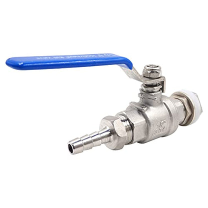 3/4" O.D. thread to 3/8 inch barb stainless steel home brewing bulkhead ball valve fitting kit, for gallon beer pot brew kettle spigot - size: 3/4" thread -3/8" barb