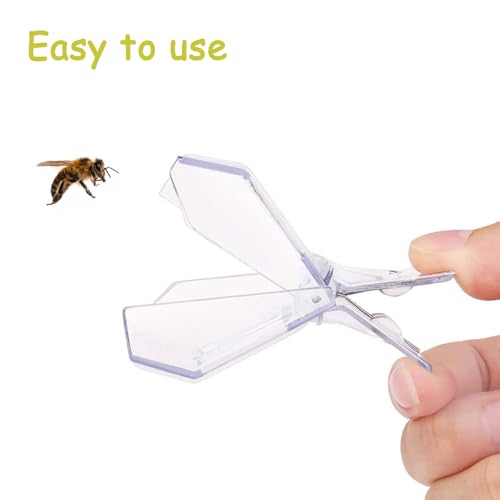 10PCS Bee Clip for Queen, Transparent Queen Catcher for Bees, Honeybee Queen Clips for Queen Bee Marking & Handling