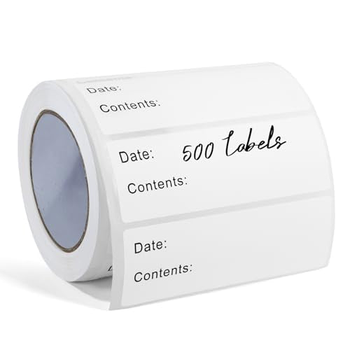 500 Pcs Freezer Labels, 1 x 3 Inch Refrigerator Food Label Stickers, No Residue, Easy Peel Off, Water & Oil Resistant, Labels for Food, Freezer Bags, Jars, and Containers - size: 500 Pcs Printed Labels (1 x 3 Inch)