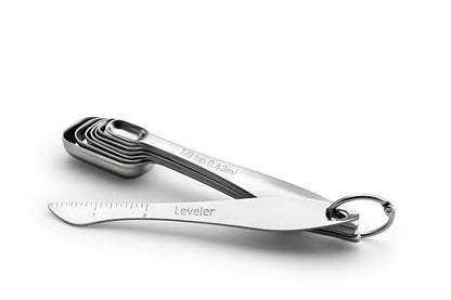 Spring Chef Stainless Steel Measuring Spoons Set of 13 with Leveler, Metal Teaspoon & Tablespoon Measuring Spoons for Cooking & Baking, Fits in Spice Jars, Kitchen Gadgets for Dry & Liquid Ingredients - style: Spoons - Set of 13