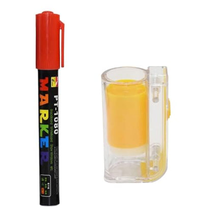 2pcs Bee Marking Tool Kits Marker Bottle with Pens King Queen Catcher 8 Colors Pen Beekeeping Beekeeper Equipment | Red - color: Red