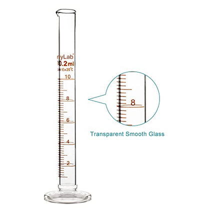 StonyLab 4-Pack Borosilicate Glass 10ml Heavy Wall Graduated Cylinder Measuring Cylinder, 10ml - size: 10 ml