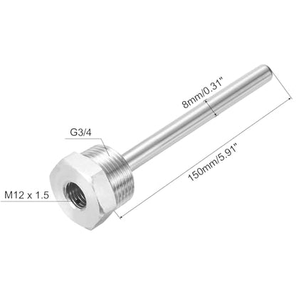 uxcell 8mm Dia G3/4 Thermowell Weldless Stainless Steel 304 with Cable Gland 150mm Length for Beer Fermenter, White - color: White, size: G3/4 x 150mm