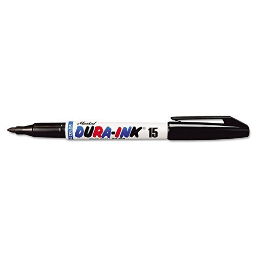 Markal Dura-Ink 96023C Black #15 Permanent Ink Marker with Fine Bullet Tip