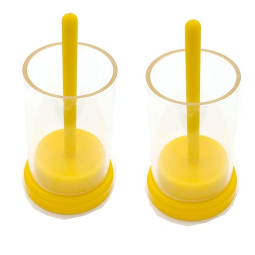 2Pcs Plastic Queen Bee Marking Cage Bottle Tube Queen Bee Catching Marking Cage Bottle Marker Beekeeping Tools for Beekeepers, Yellow
