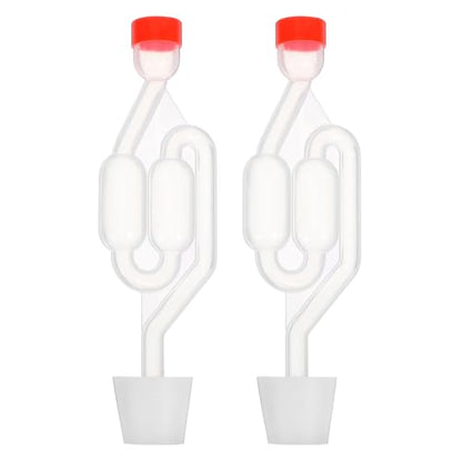 2 Sets Fermentation Airlock and #6 Stopper, S-Shaped Airlock for Wine and Beer Making Supplies, Pickling Vegetables Sauerkraut Kimchi Accessory