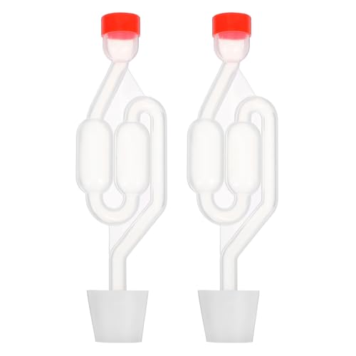 2 Sets Fermentation Airlock and #6 Stopper, S-Shaped Airlock for Wine and Beer Making Supplies, Pickling Vegetables Sauerkraut Kimchi Accessory