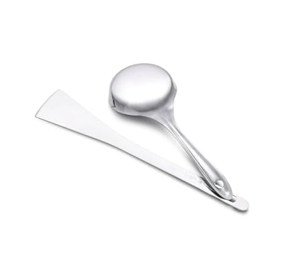 Eternals Stainless Steel Dosa Making Spoon/Ladle Set, 2 Pcs (1 Turner, 1 Short Pour Ladle with Flat Base)