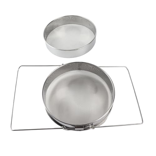 Jeffergarden 304 Stainless Steel Honey Filter Double Sieve Strainer 18 Mesh & 25 Mesh Fine with Telescopic Boom for Beekeeping Tools Apiary Equipment