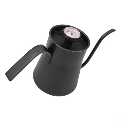 Pour Over For Kettle Gooseneck With Thermometer, 550Ml Stainless Steel Coffee Drip Pot For Precise Brewing, Black For Teapot