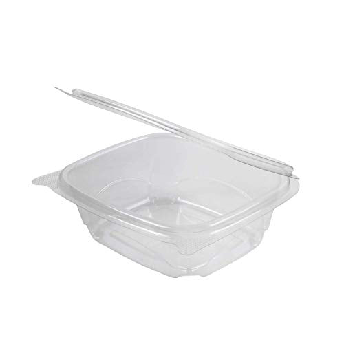 Karat PET Hinged Deli Containers with Lids - Perfect for Pasta Salads, Fruit, Deli Sides, and Home Meal Prep - Clear Plastic Food Containers, Take Out Containers (12oz)
