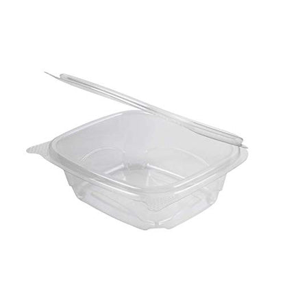 Karat PET Hinged Deli Containers with Lids - Perfect for Pasta Salads, Fruit, Deli Sides, and Home Meal Prep - Clear Plastic Food Containers, Take Out Containers (12oz)