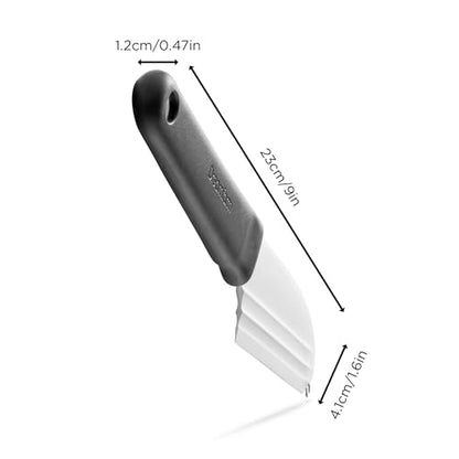 Dreamfarm Knibble Lite 3-In-1 Non-Stick Cheese Knife for Charcuterie, Slicing, Spreading, with Built-In Fork to Serve & Share Foods - 9" Black | Slices hard and soft cheeses, spreads condiments, with barbed fork for serving and sharing charcuterie, 9" - c
