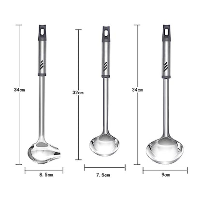 Gravy Ladle, 1 oz Small Ladles for Serving Sauce, Stainless Steel Sauce Ladle with Pouring Spout, 13.4 inch Drizzle Spoon for Gravies and Dressings, Durable Construction, Silver, KLB-ASB-123 - size: 1 oz Gravy Ladle