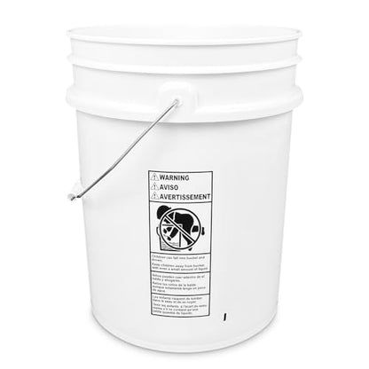 ePackageSupply 5 Gallon Bucket - Food Grade Bucket with Airtight Gasketed Tear Strip Lid, BPA-Free, Heavy-Duty 90 Mil HDPE Plastic Pail, Bulk Storage, Durable Container, Made in USA - White, 120 Packs | Airtight Gasketed Tear Strip Lid, Heavy-Duty 90 Mil