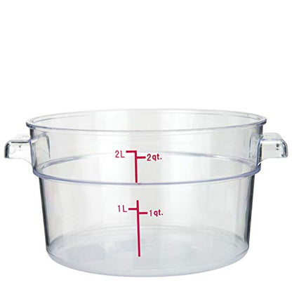 Tiger Chef 2 Quart Commercial Grade Clear Food Storage Round Polycarbonate Containers With Clear Lids - size: 2 Quart
