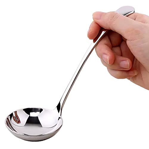 7.9-Inch Silver Small Ladle,Pack of 2,Premium 18/10 Stainless Steel,Ideal for Serving Gravy,Sauce,Soup