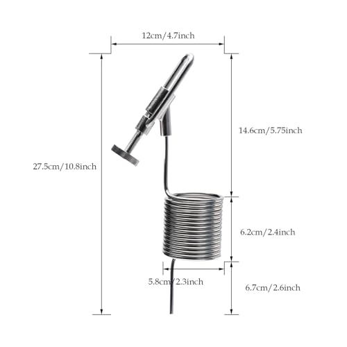 Home Brewing Sampling Coil 304 Stainless Steel Pigtail Proof Coil 5.5ft Coil 3mm ID x 4mm OD Conical Fermenter Accessories Brewing Accessories(15 Turns) - color: 15 Turns