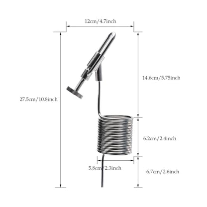 Home Brewing Sampling Coil 304 Stainless Steel Pigtail Proof Coil 5.5ft Coil 3mm ID x 4mm OD Conical Fermenter Accessories Brewing Accessories(10 Turns) - color: 10 Turns