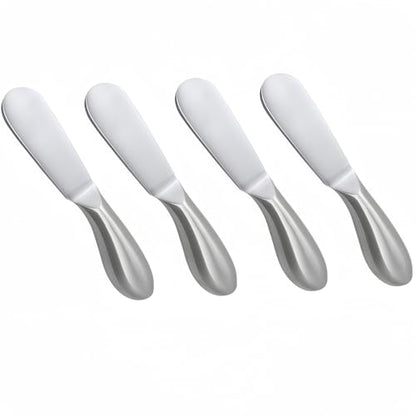 4 Pcs Stainless Steel Multipurpose Cheese and Butter Spreader Knives Set - Charcuterie Utensils for Cheese, Cold Butter, Jam, Pastry Making