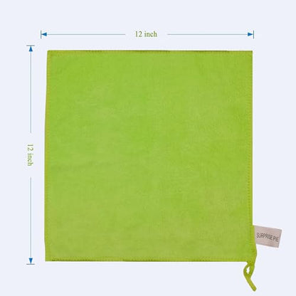 Ultra Absorbent 400 GSM Microfiber Cleaning Cloths, Thick Lint Free Reusable Towels for Kitchen, Glass, Car Detailing, Appliances & Household Cleaning, 12 Pack 12"x12" Green - color: Green