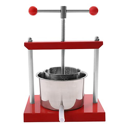 Durable 3L/6L Stainless Steel Cheese Tincture Herb Fruit Wine Manual Press for Making Wine or Juice from Honey (3L) - size: 3L